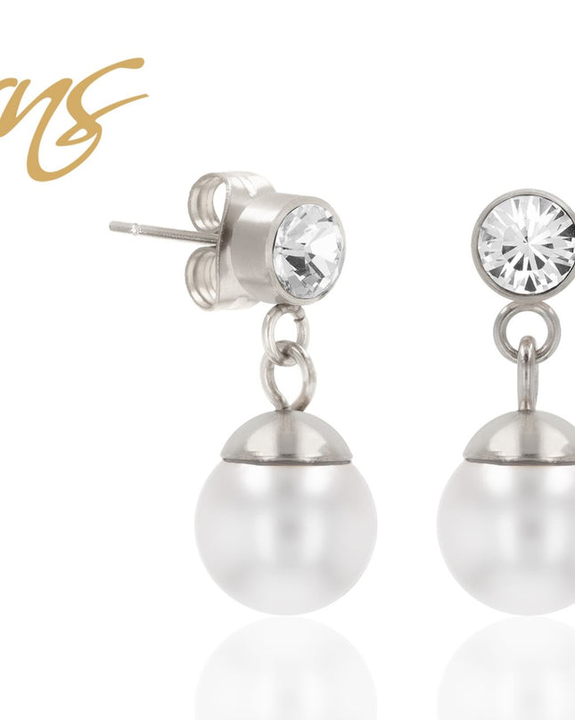 Ohrringe/Ohrstecker EVA WHITE 8mm SS-0