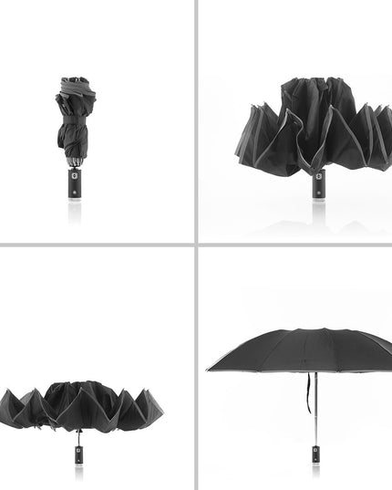 Folding Inverted Umbrella with LED Folbrella InnovaGoods-3