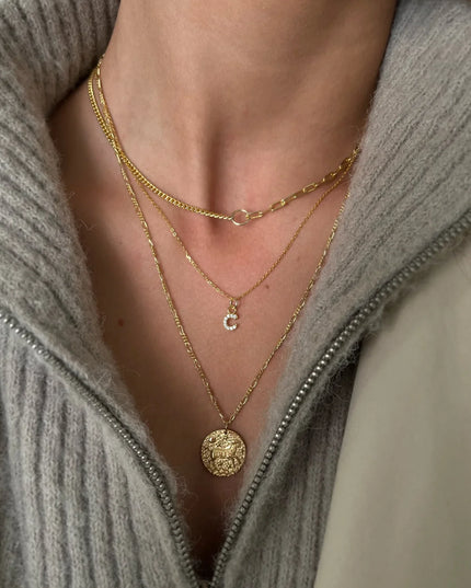 INITIAL NECKLACE with LETTER CHARM-4