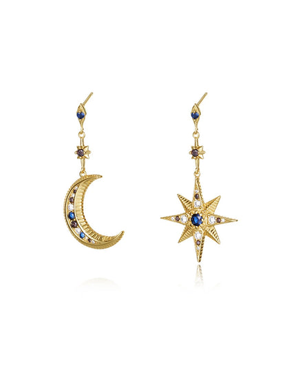 CELESTE MOON & STAR STUDS-0