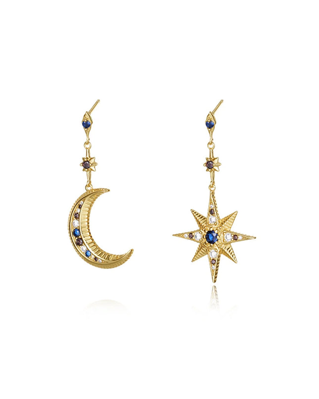 CELESTE MOON & STAR STUDS-0