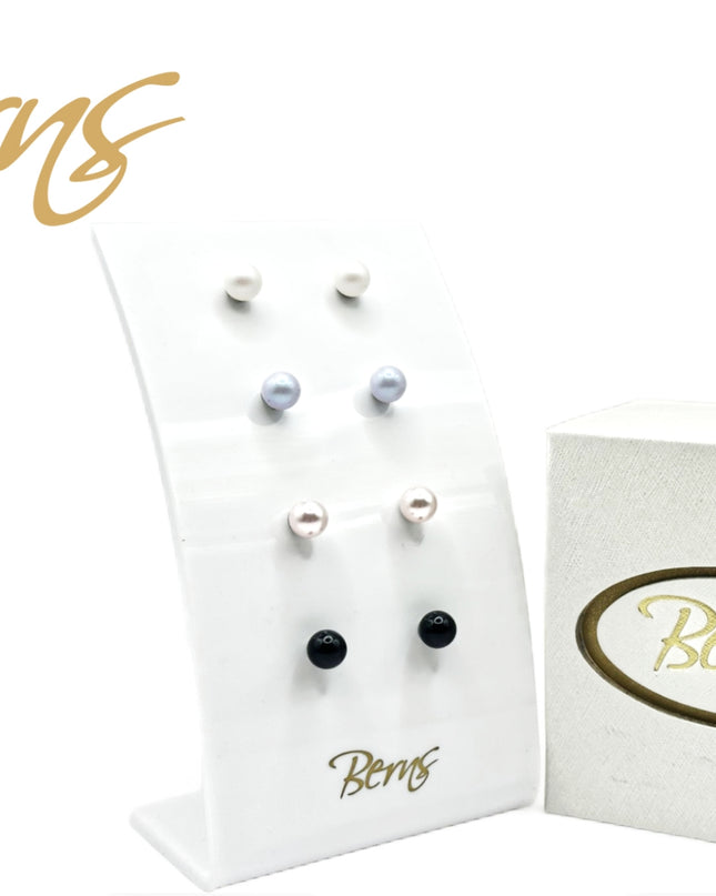 8 stk CARIE Ohrringe (6mm) mit halter (display)-0