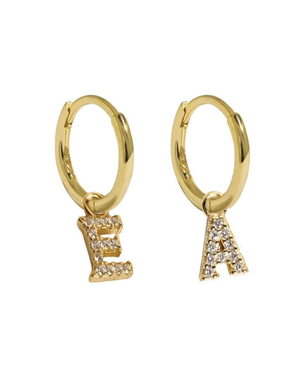 MINI HOOPS with LETTER CHARMS-0