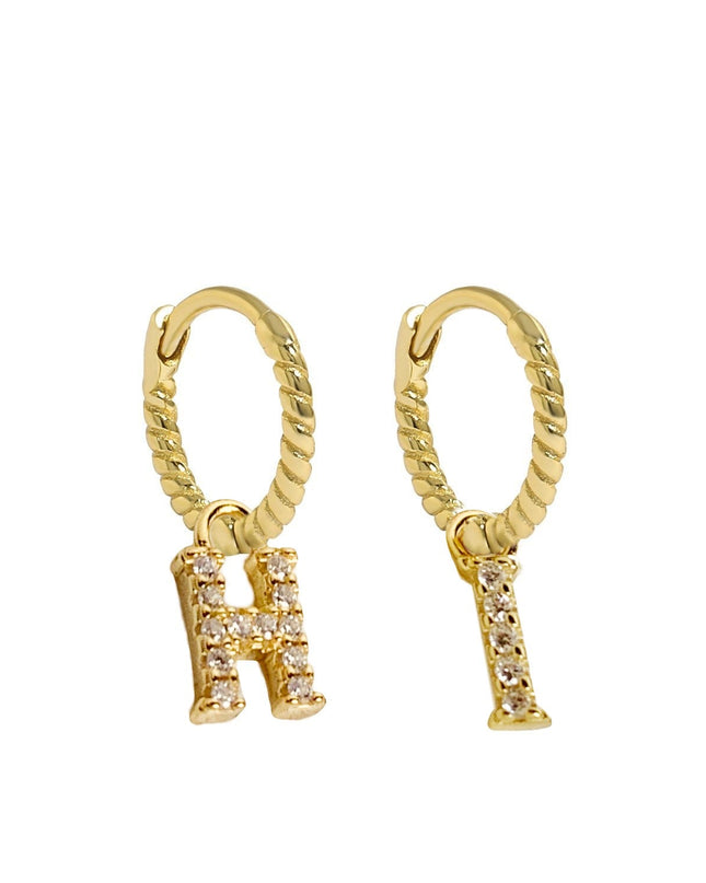 MINI MALEA HOOPS with LETTER CHARMS-0