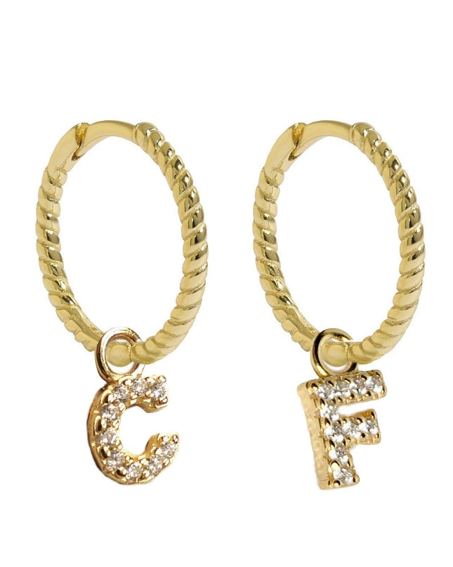 MEDIUM MALEA HOOPS with LETTER CHARMS-0