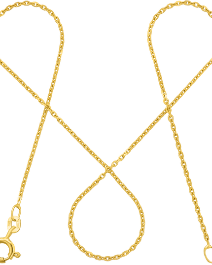 Ankerkette DELICATE Dünn 14k Echtgold Diamantiert-0