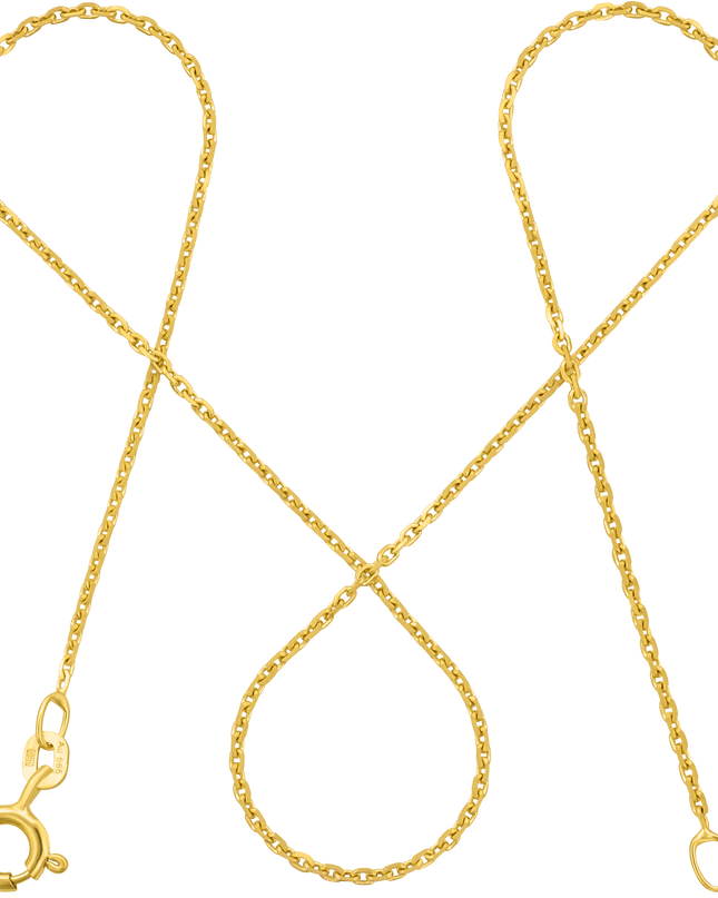 Ankerkette DELICATE Dünn 14k Echtgold Diamantiert-0