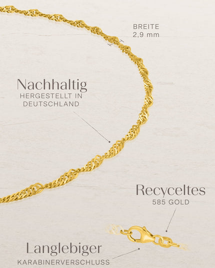Armband Singapurkette SINGAPORE Original 14k Echtgold-1