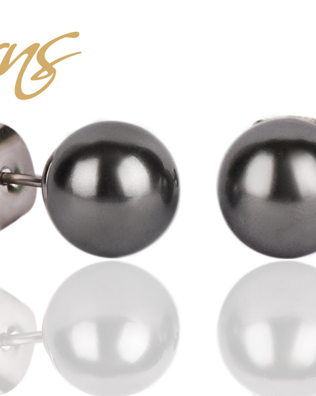 Ohrringe/Ohrstecker Perle CARIE 5818-DGREY 8mm-0